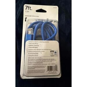 GE Streaming Internet Cable Cat 6 7ft Blue